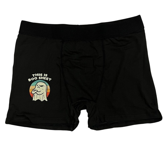 This is Boo Sheet Ghost Boxerbriefs Black Size Medium (32-34) NWT - Picture 1 of 7